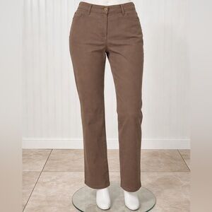 Chico’s So Slimming Pants Brown Straight Leg Stretch Pockets Size 3